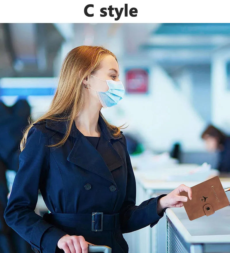 RFID Blocking Waterproof Leather Passport Holder Travel Credit Card Wallet Passport Book for Women Men Buckle Passport Cover