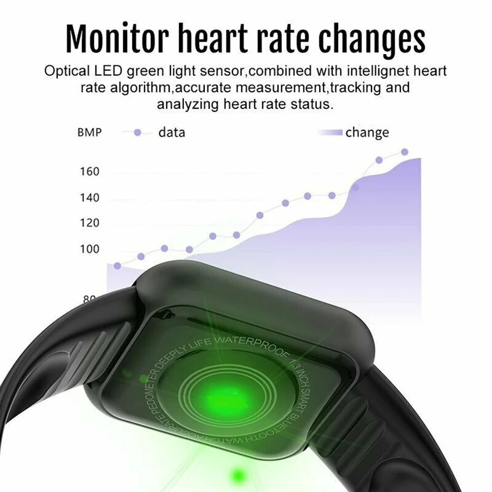 Men Watch Electronic Fitness Bracelet Smartwatch Smart Watch Y68 D20 Sleep Monitor Gift For IOS Android Smartphones Alarm Clock