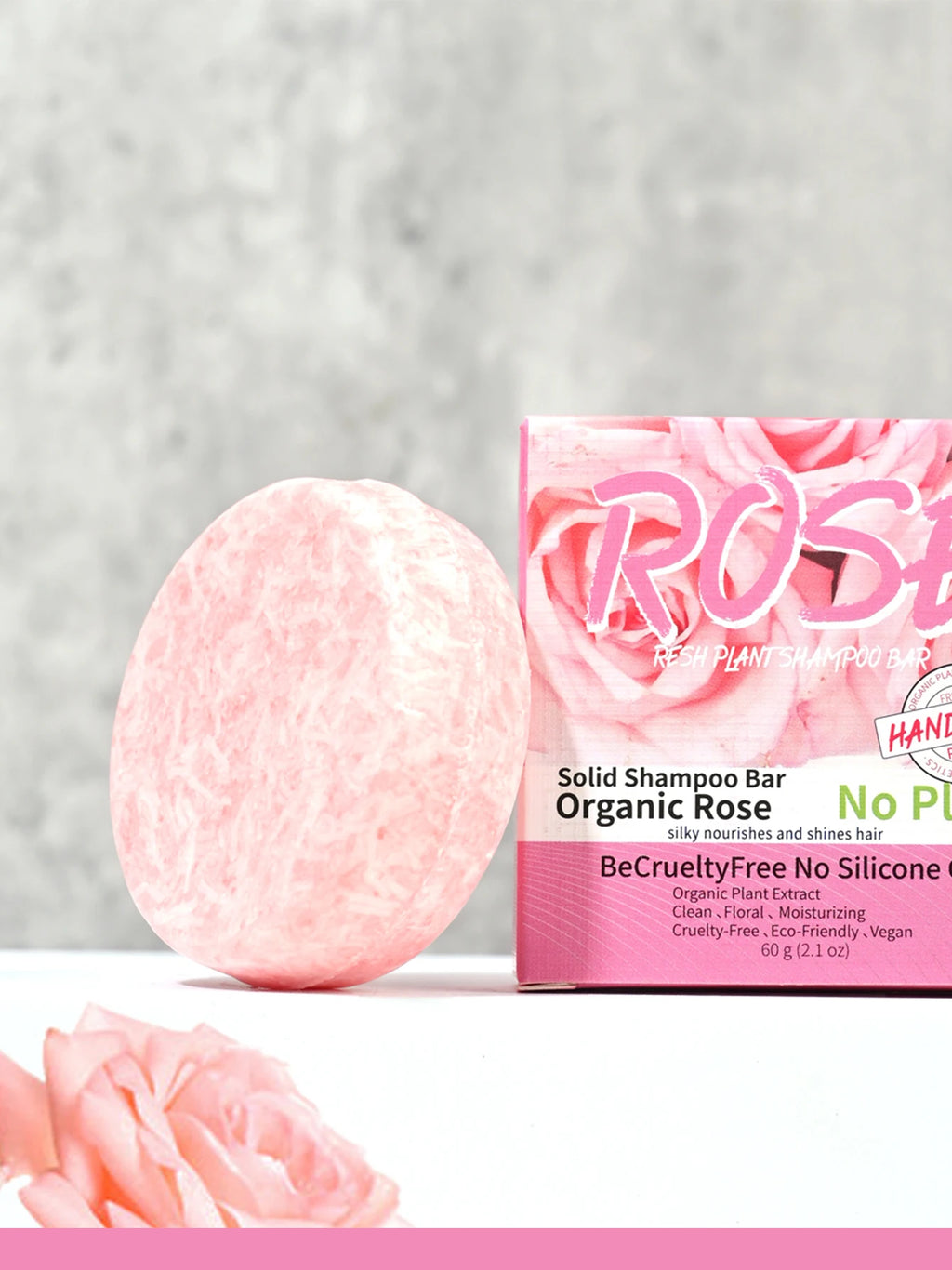 Pink Rose Shampoo Soap, Essential Oil, Handmade Soap, Nourishing, Oil Controlling, Stain Removing, Floral Fragrance Overflowing