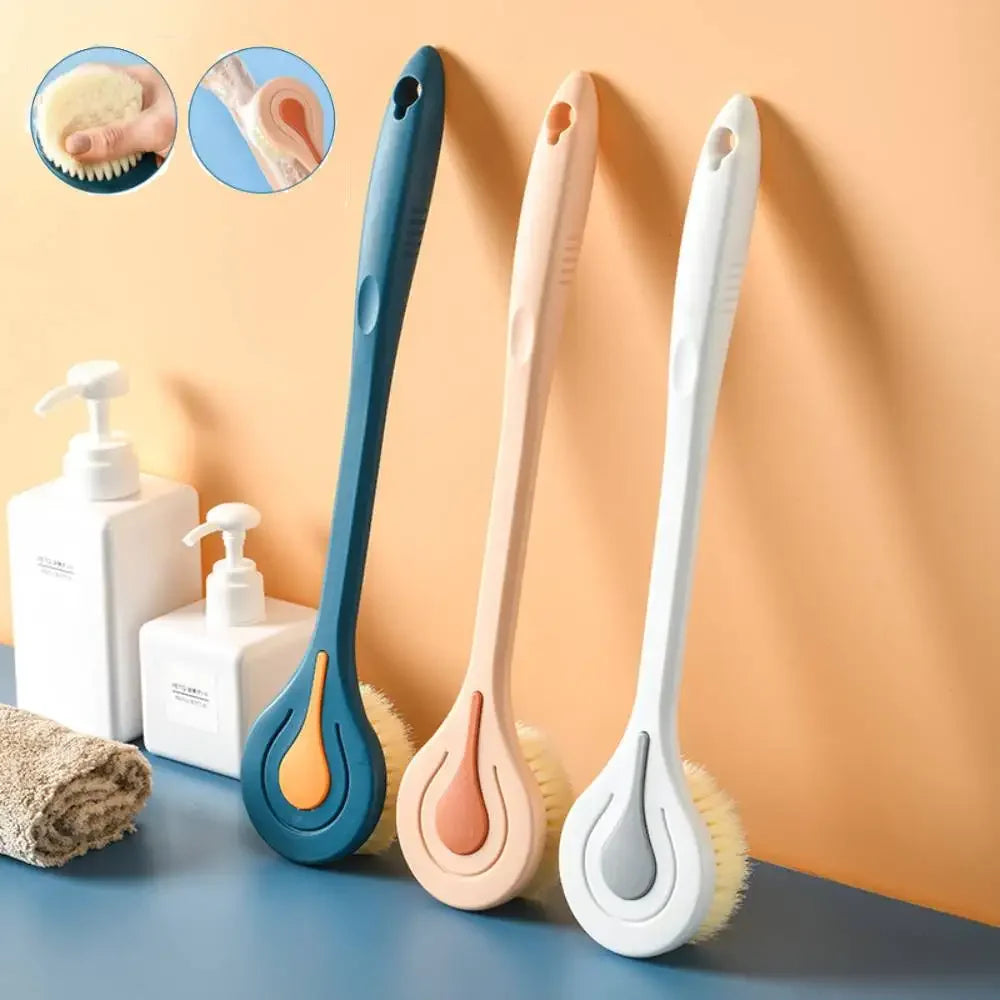 1pc Long Handle Bath Brush Soft Hair Bath Brush Back Ball Brush Bathroom Body Brushes Mud Back Scrubber Shower Massage Brush