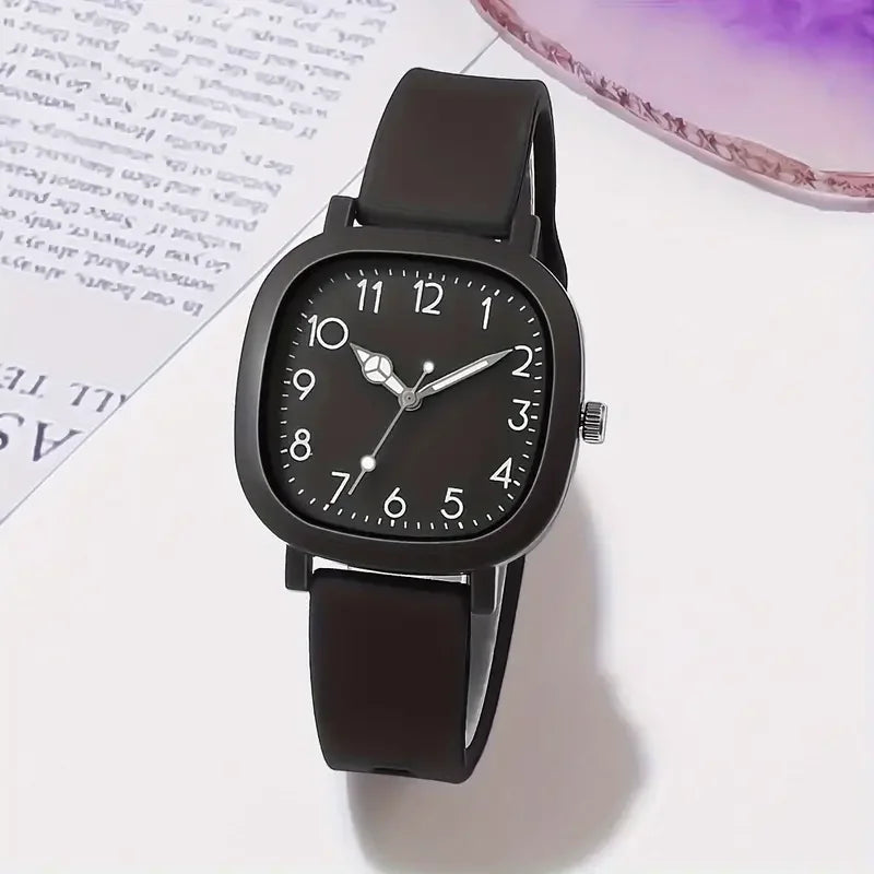 Fashion Square Women Quartz Watch Casual Silicone Band Ladies Wristwatch for Girls Clock Relogio Feminino