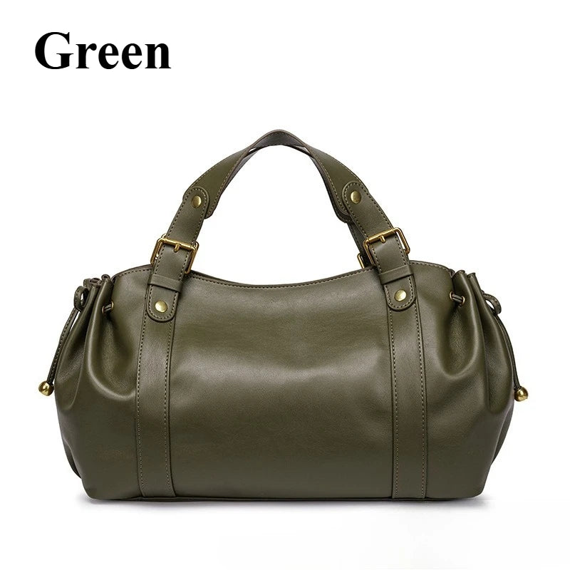 Women's Simple Crossbody Bag Elegant And Versatile Boston Style Work Interior Polyester Soft Handbag
