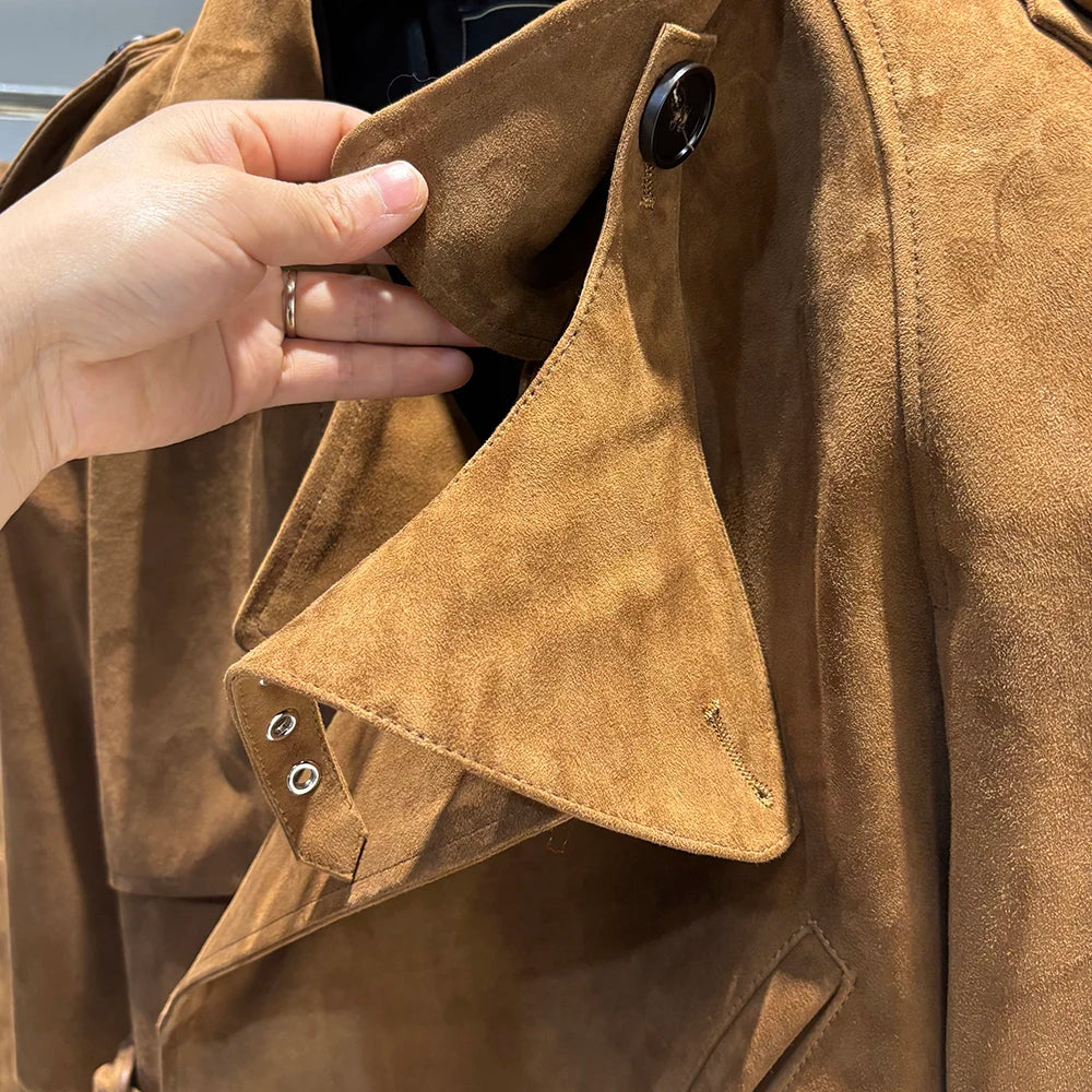 YOLOAgain Women's Real Leather Jacket Sheepskin Coat