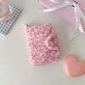 Leopard Pattern Plush Coin Purse Cute Wallet Card Bag Korean Fashion Wallet Card Holder for Girl Portable Cute Small Storage Bag