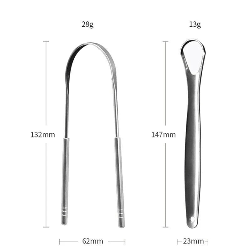 1/2Pcs Tongue Scraper Stainless Steel Tongue Cleaner Oral Care Hygiene Scraper Dental Oral Care Hygiene Health Care Tool