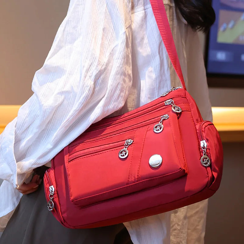 New Style Neutral Nylon Fabric Ladies' Handbag Oxford Cloth Shoulder Strap Crossbody Bag Travel Bag Multi-Compartment Casual Bag