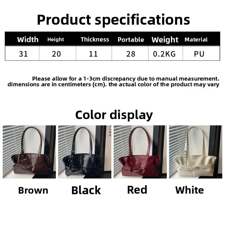 Large Capacity Women's Shoulder Bag Tote Commuter Bag Simple Vintage Cross-Border New Style Bag Versatile Sensation 2025