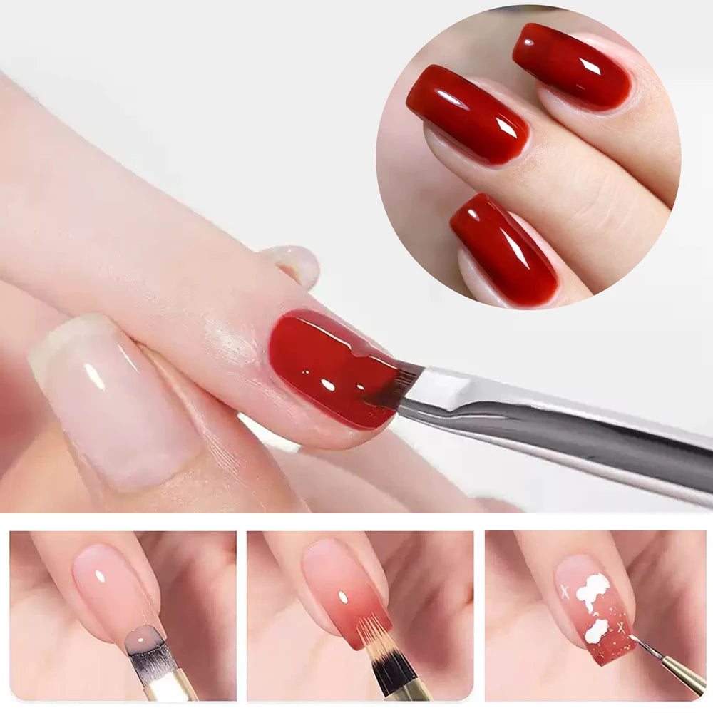 9 Pack Gray Nail Art Brushes Set Nail Art Tools Suitable for Gel Nail Polish And Nail Art Designs Perfect for Home DIY