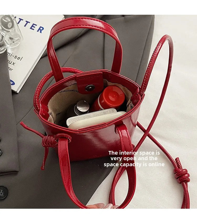 PU Leather Mini Crossbody Bag for Women 2025 New Korean Fashion Luxury Shoulder Bags Female Simple Retro Handbags and Purses
