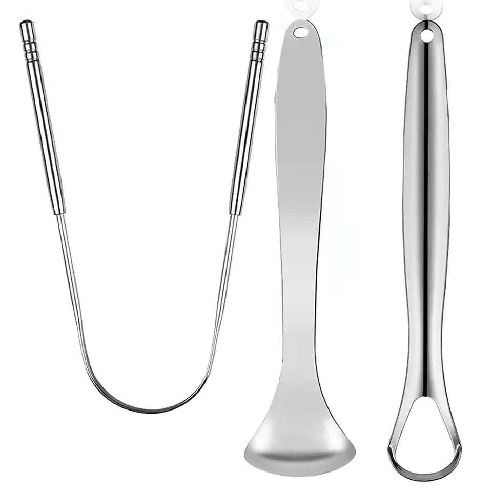 1pcs/2pcs/3pcs Metal Tongue Scraper Cleaner for Adults & Kids, Portable Stainless Steel Tongue Scrapers Brushes for Removing