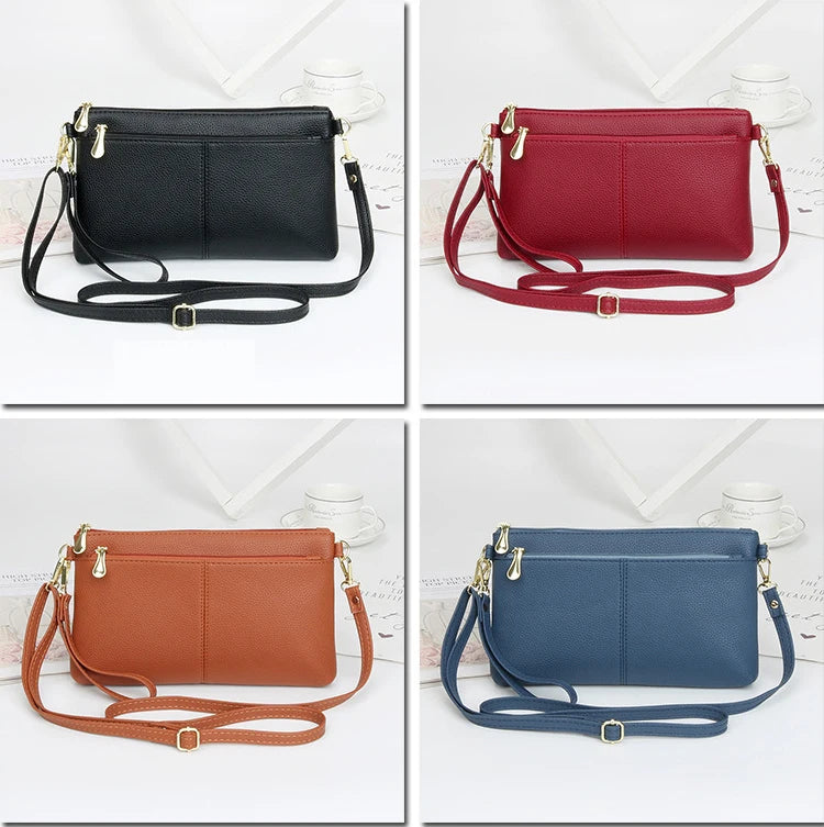 Fashion Women Clutch Bag PU Leather Crossbody Bags Small Shoulder Handbag Female Mobile Phone Purse Bags