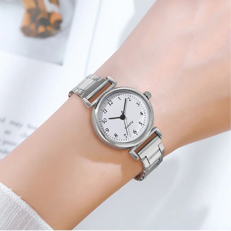 Fashion Women Watches Small Arabic Dial Steel Band Ladies Quartz Watch