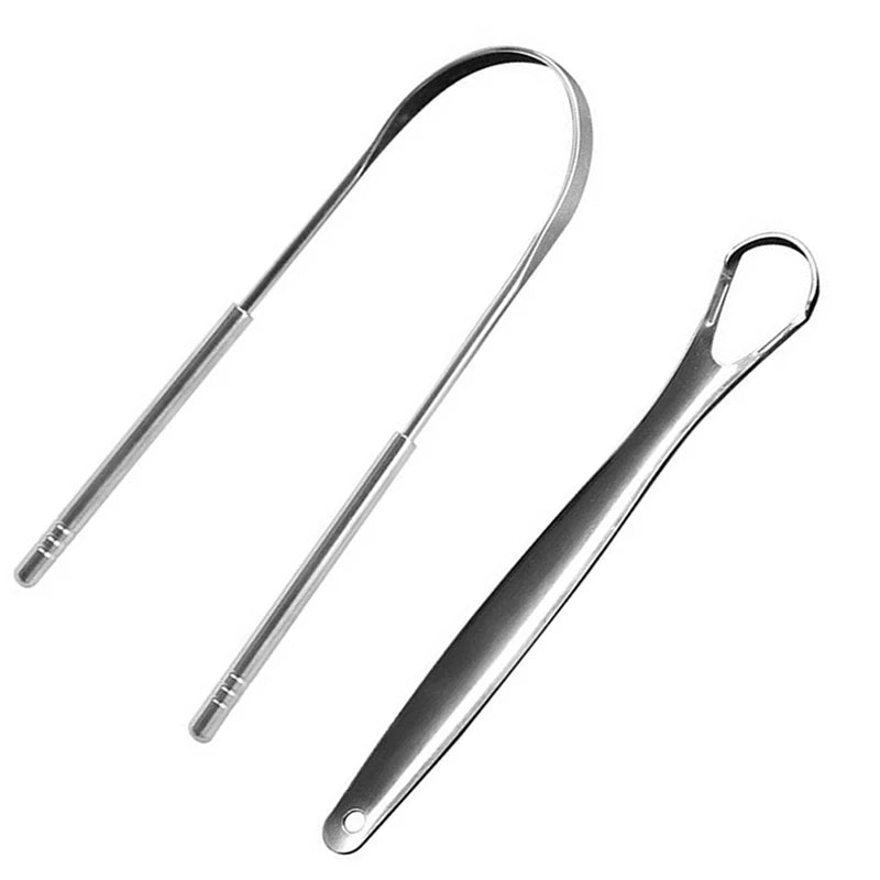 1/2Pcs Tongue Scraper Stainless Steel Tongue Cleaner Oral Care Hygiene Scraper Dental Oral Care Hygiene Health Care Tool