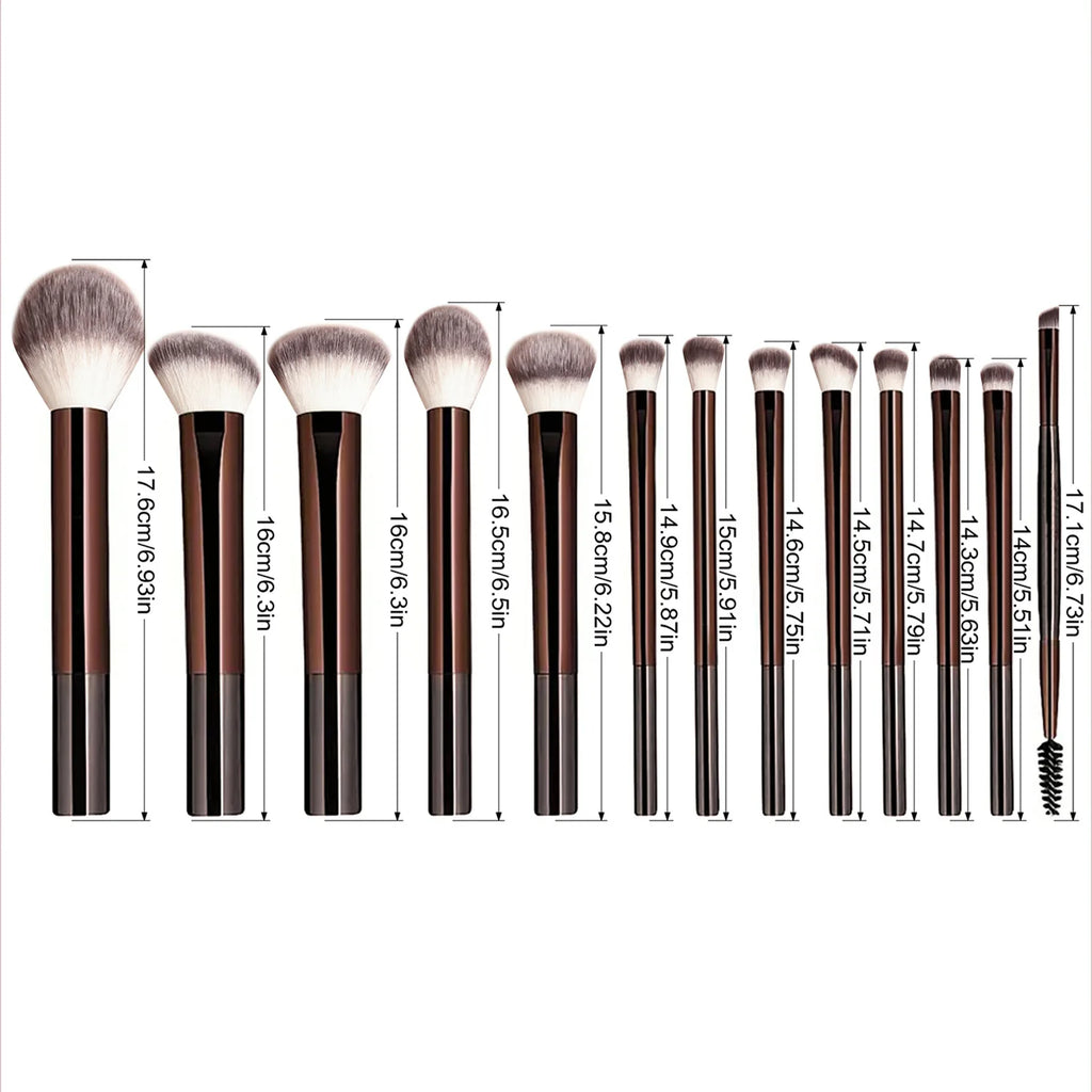 13 pcs Makeup Brush Set, Dense Bristles, Aluminum Alloy Handle, Suitable for All Skin Types