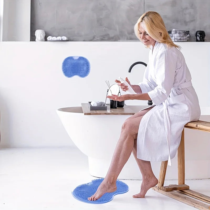 1pc Anti-Slip Shower Foot Scrubber Massager - Exfoliating Pads to Promote Blood Circulation, Bathroom Accessories