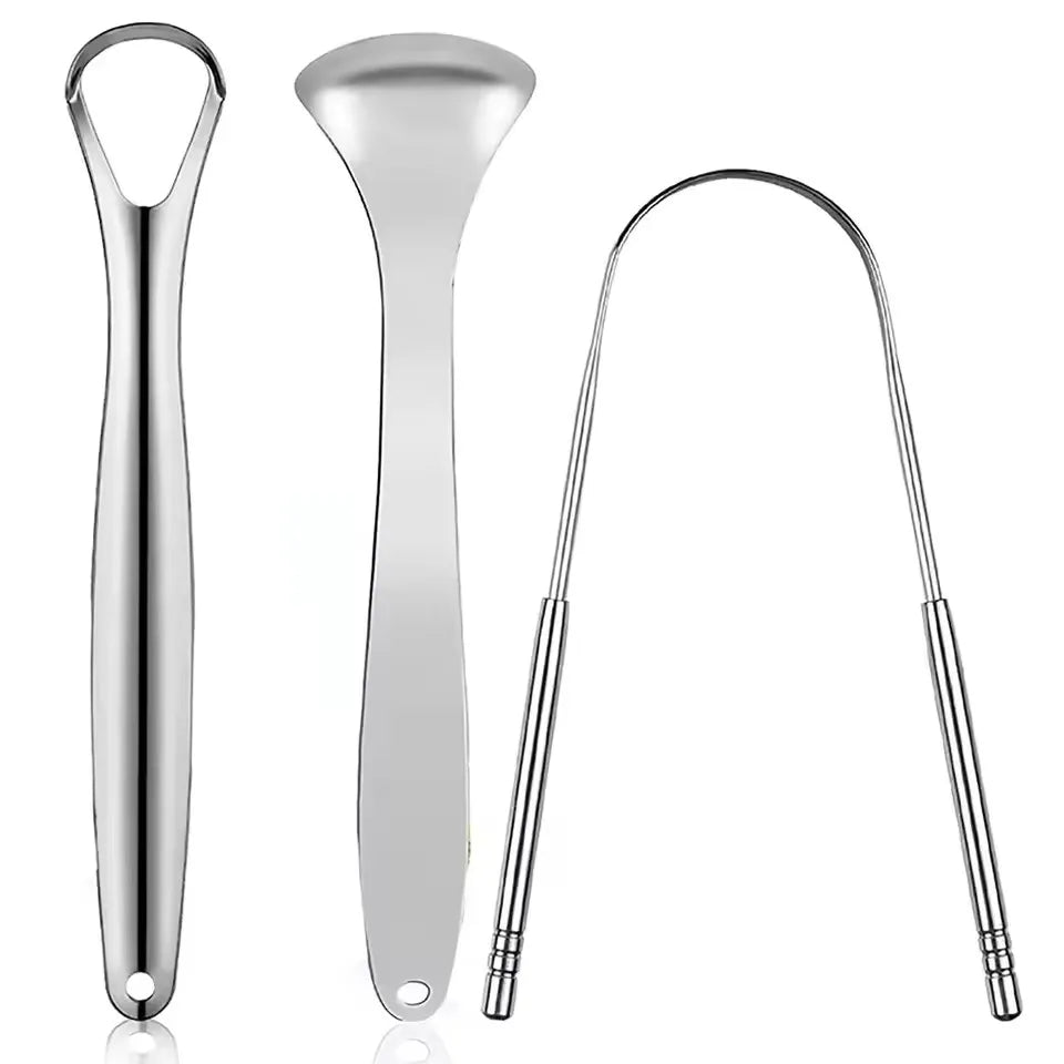 1pcs/2pcs/3pcs Metal Tongue Scraper Cleaner for Adults & Kids, Portable Stainless Steel Tongue Scrapers Brushes for Removing