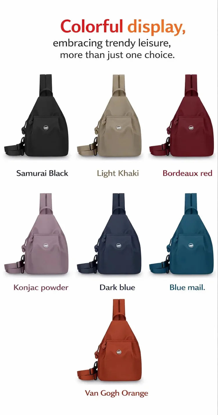Women's Lightweight Mini Backpack, Oxford Cloth Chest Bag with Anti-theft Function, Simple Stylish Versatile Convertible Daypack