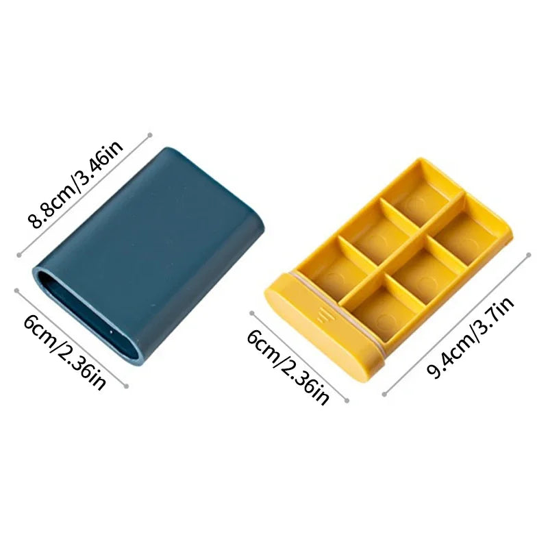 Mini Small Portable Travel Vitamin Box Pill Cases Container Organizer Storage Tablet 7 Days 6 Grids Medicine Fish Oils