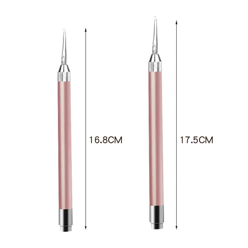Stainless Steel Ear Scoop Light Visual Ear Cleaner Soft-Touch Ear Spoon Head Ear Cleaning Tool Set for Safe Home Use