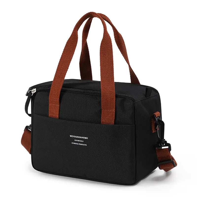 Portable Lunch Bag For OL Women Thermal Insulated Lunch Box Tote Cooler Handbag Waterproof Bento Pouch Office Food Shoulder Bags