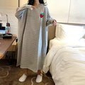 Loose Long Sleeve Sleepwear Women's Home Clothes Striped Pattern Sweet Style Spring Summer New Arrival 2023 Thin Fabric round...