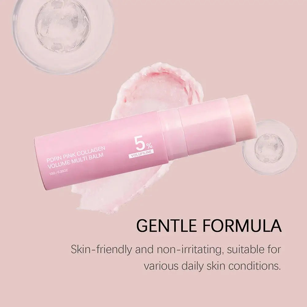 PDRN Pink Collagen Volume Multi Balm Stick 5% Volufiline Moisturizing Fade Fine Line Firming Plumping For Face Eye Neck Skincare