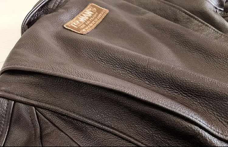 Dark Brown G1 Pilot Leather Jacket Women Military Style Plus Size 3XL Natural Cowhide Autumn Aviation Genuine Leather Coats