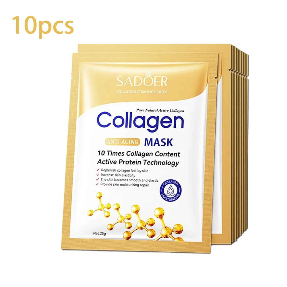 SADOER Collagen Face Sheet Mask Firming Moisturizing Repair Brightening Skincare
