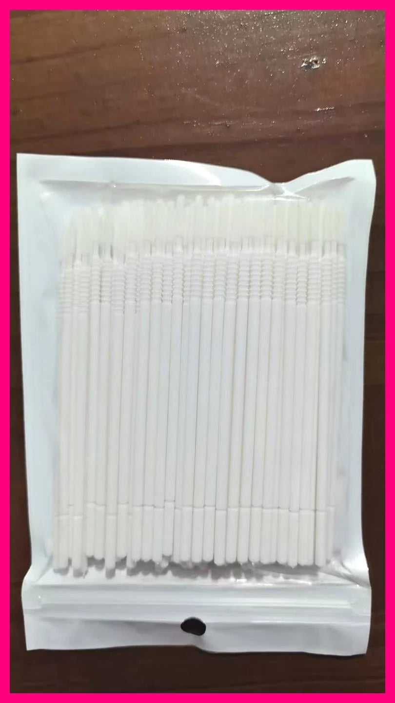 Wholesale 100pcs Long Head Bendable Micro Brushes Lash Extensions Eyelash Glue Cleaning Brush for Eyelashes