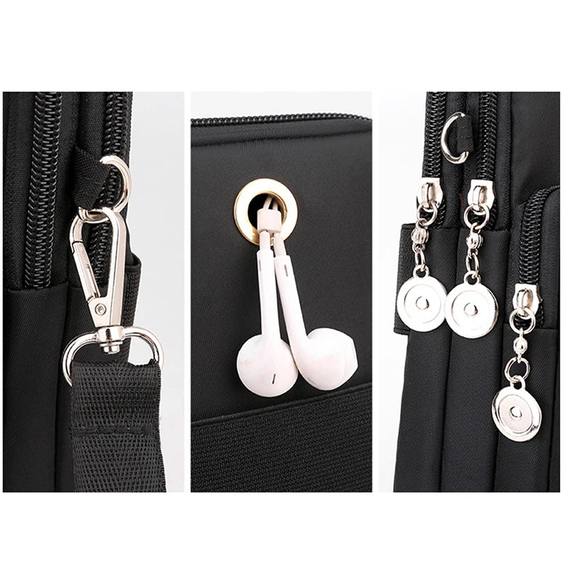 New Women Mobile Phone Bag Nylon Cell Phone Bag Coin Purse Strap Shoulder Bag Small Crossbody Bags for Women Wallet Travel Purse