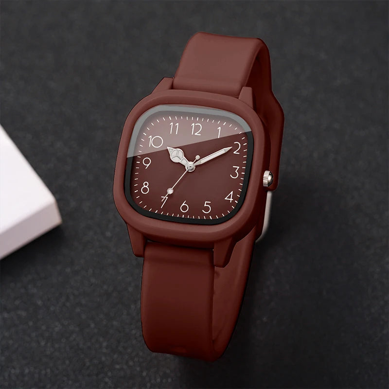 Fashion Square Women Quartz Watch Casual Silicone Band Ladies Wristwatch for Girls Clock Relogio Feminino
