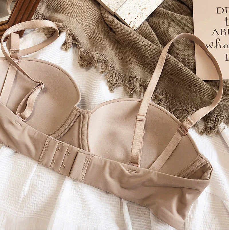 1/2 Cup Seamless Bras For Women Underwear Push Up Bra Bralette Comfort Soft Invisible Brassiere Non-Wire Simple Sexy Lingerie Pu