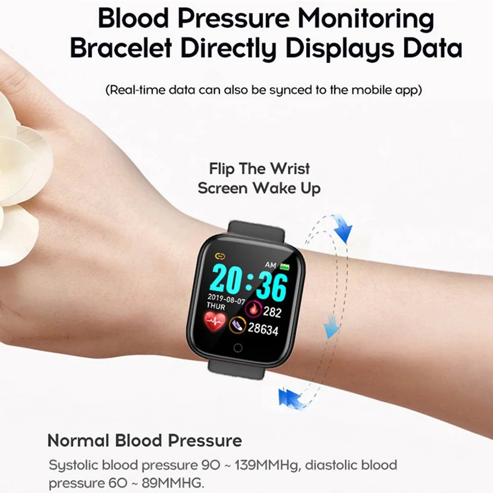 Men Watch Electronic Fitness Bracelet Smartwatch Smart Watch Y68 D20 Sleep Monitor Gift For IOS Android Smartphones Alarm Clock