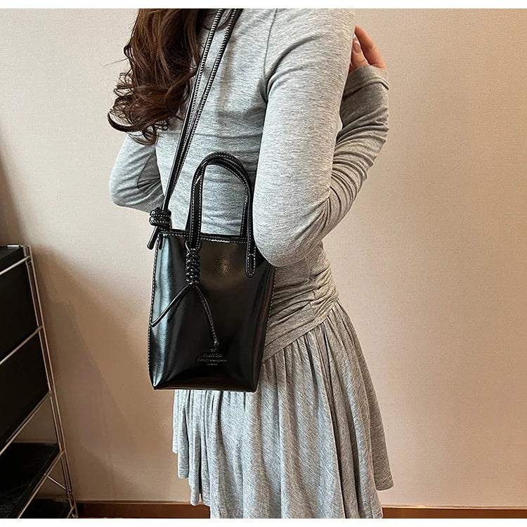 PU Leather Mini Crossbody Bag for Women 2025 New Korean Fashion Luxury Shoulder Bags Female Simple Retro Handbags and Purses