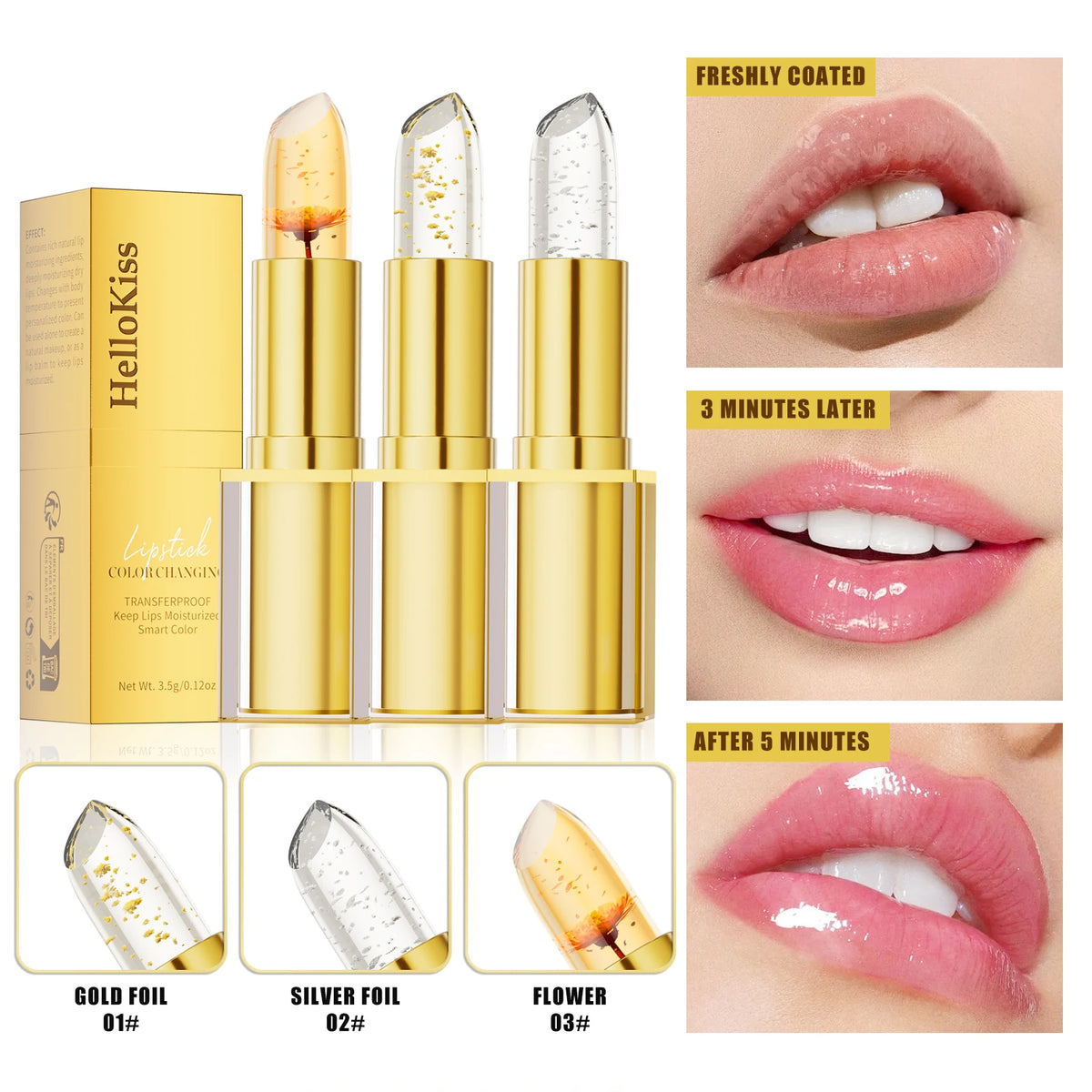 Color Changing Lipstick Long Lasting 24 Hours Moisturizing Glossy Shine Lip