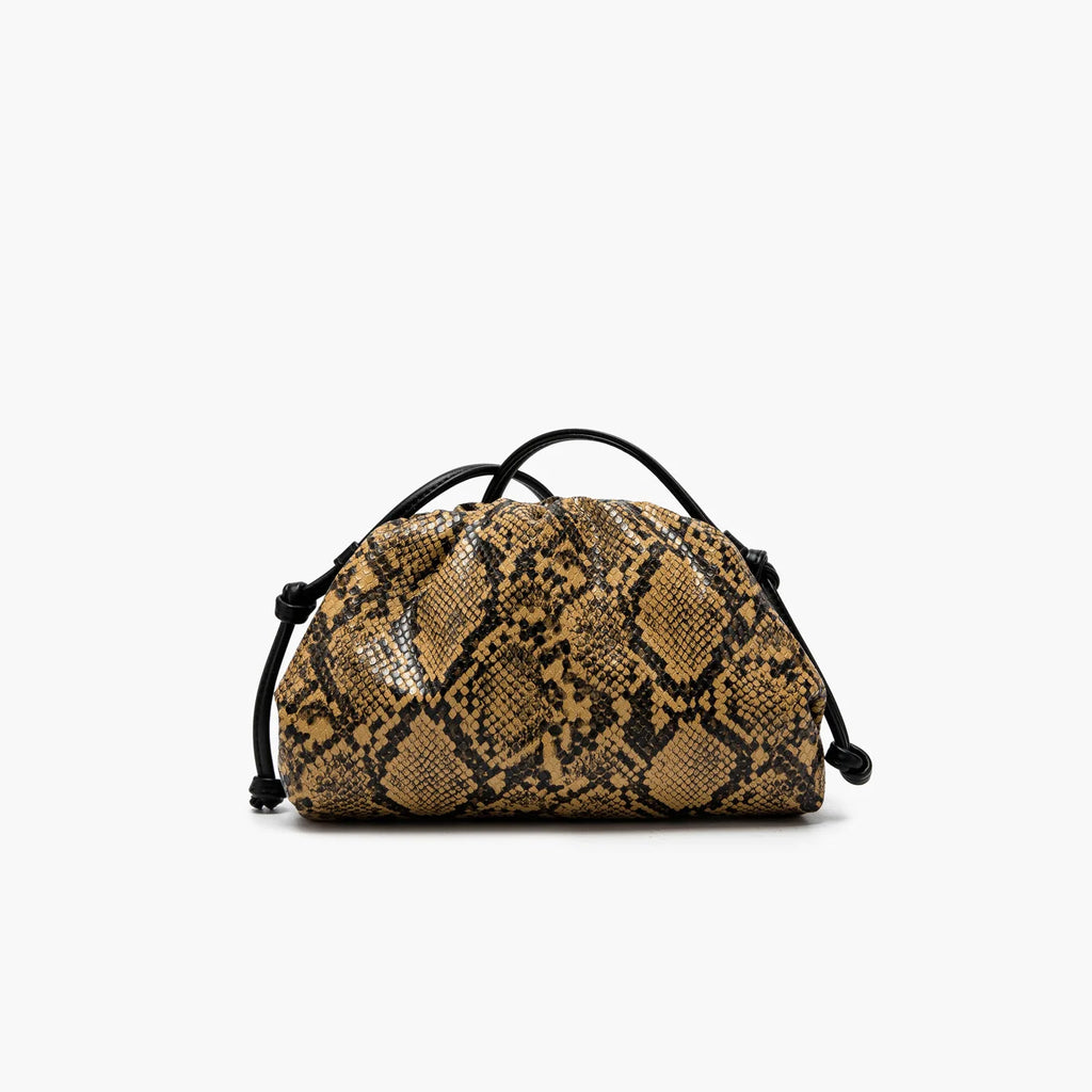 Ruched Serpentine Dumpling Bags for Women Pouch Handbag Cloud Clutch Snake Pattern Shoulder Crossbody Bag Luxury Designer Bag