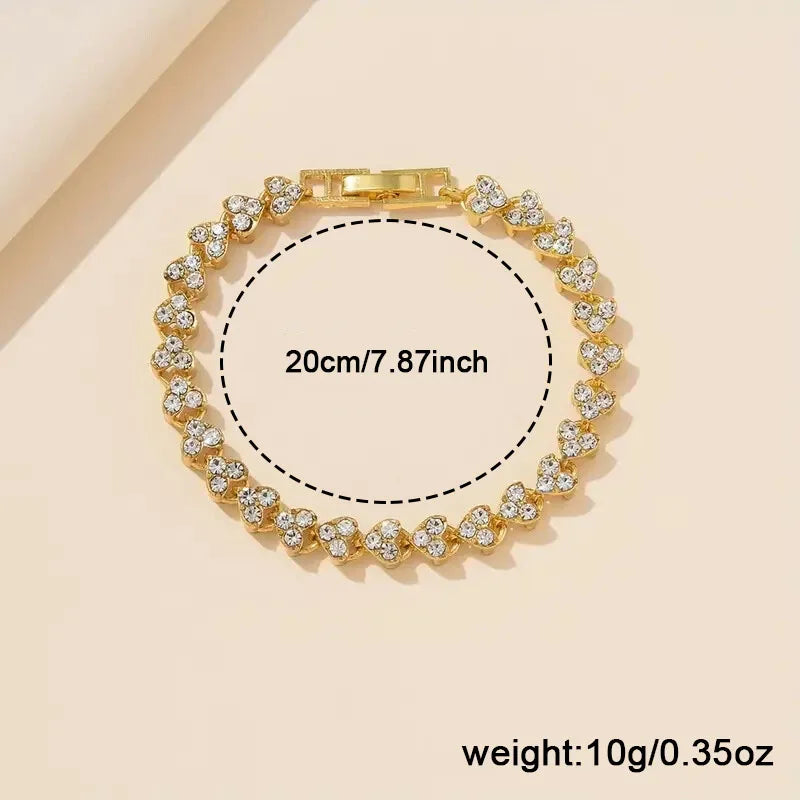 2PCS Fashion Rectangular Dial Women's Quartz Watch Love Bracelet