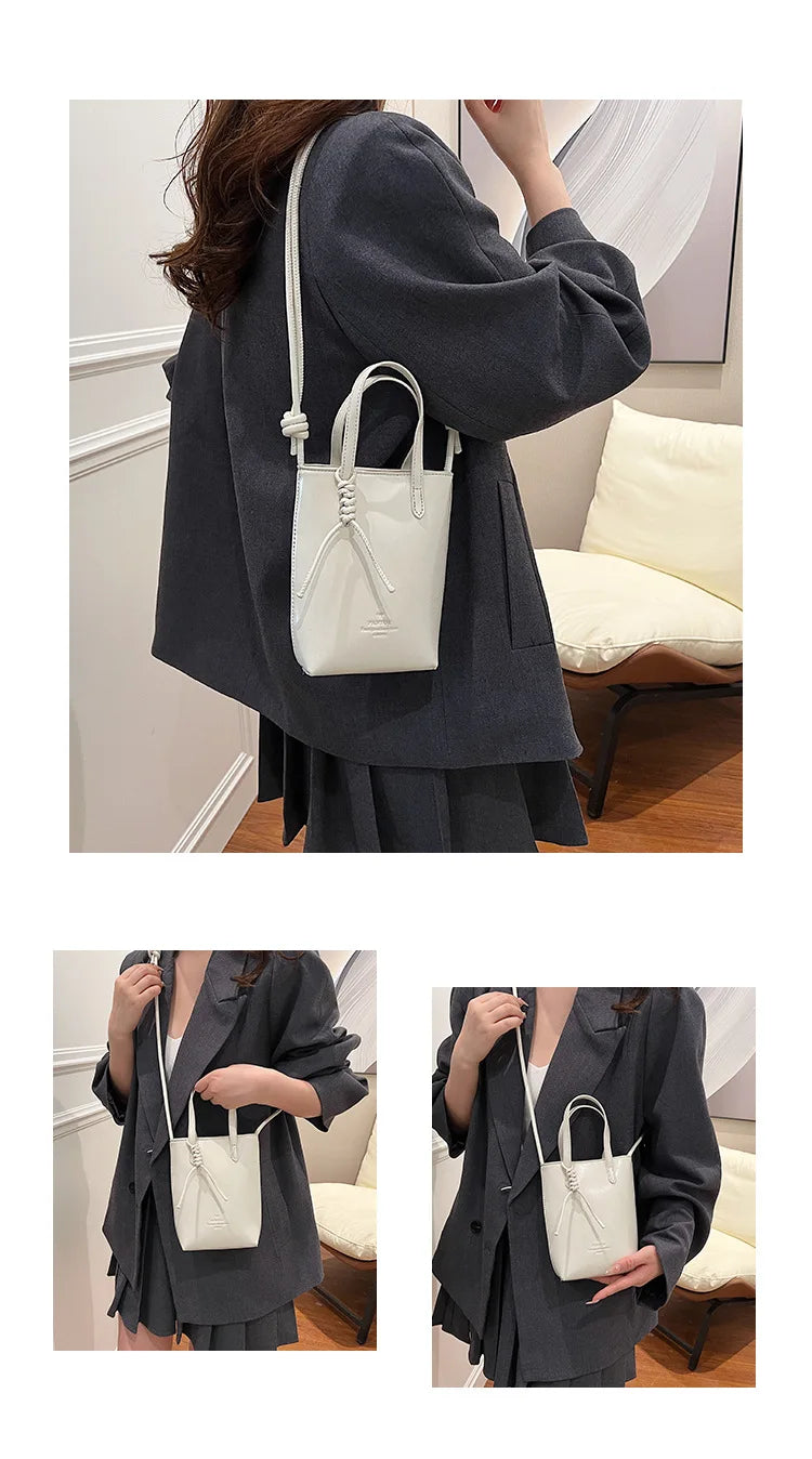 PU Leather Mini Crossbody Bag for Women 2025 New Korean Fashion Luxury Shoulder Bags Female Simple Retro Handbags and Purses
