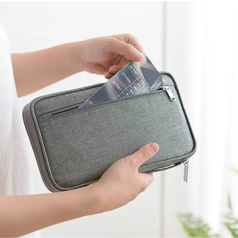 New Women Multi-Function Waterproof Travel Passport Holder Cover Case Pink Bags Family Document Organizer Travel Accessories Bag