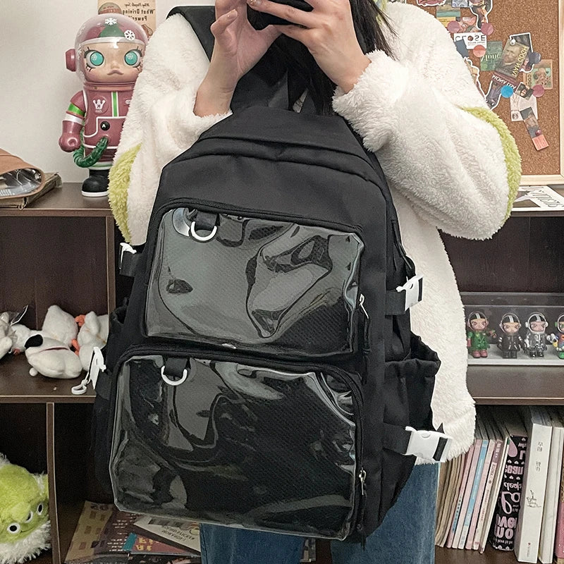 Japanese Style Transparent Ita Bag for Girls Comic Cons Large Capacity Women Backpack Fashion School Bags for College Student JK
