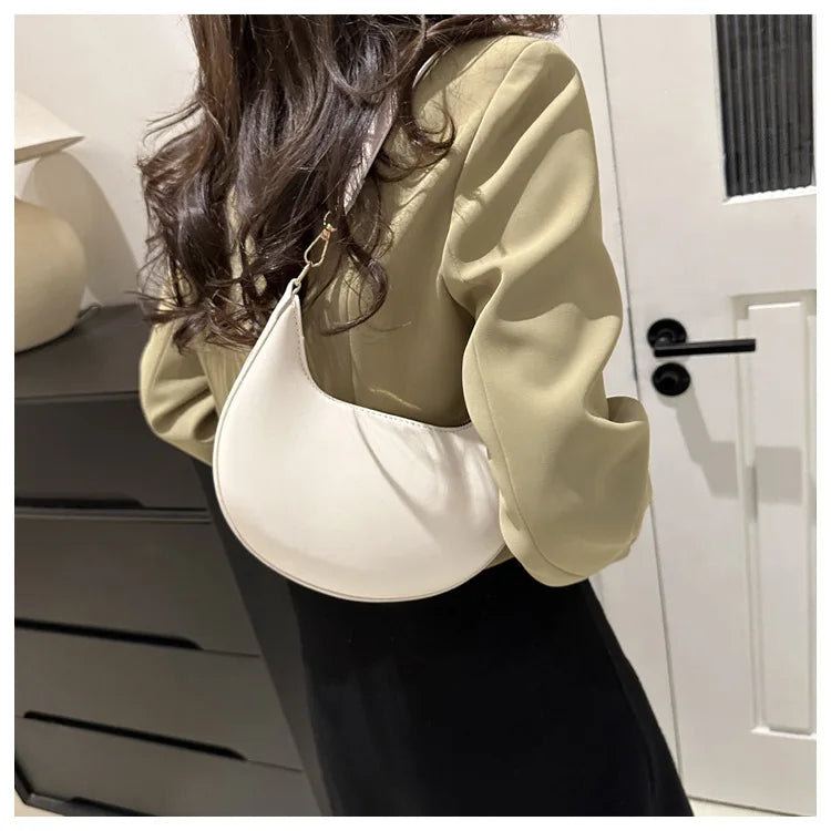 New Fashionable High-end Moon-shaped Baseball Bag Showing Luxury Women's Single Shoulder Bag Elegant lady Handbags bolso mujer