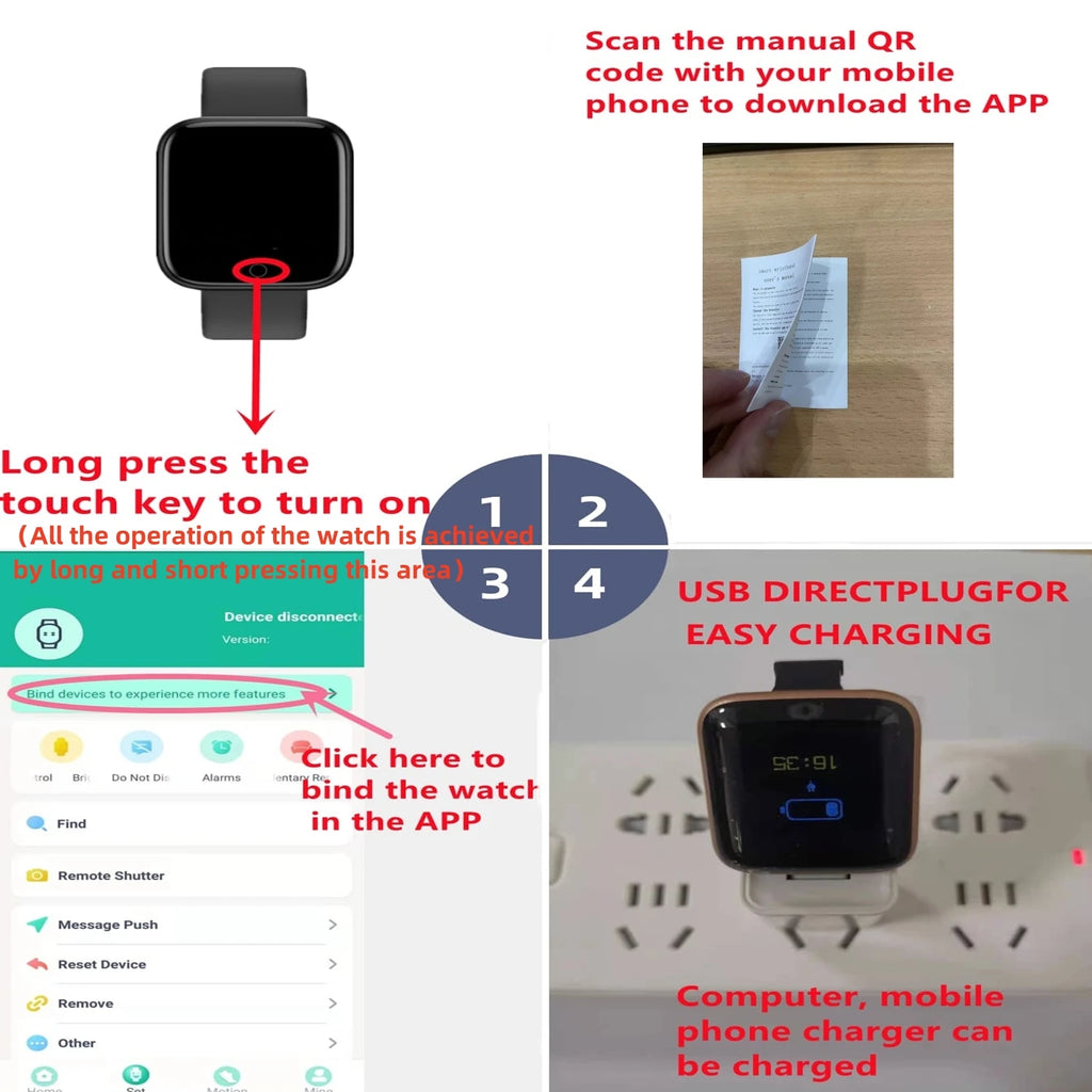 Men Watch Electronic Fitness Bracelet Smartwatch Smart Watch Y68 D20 Sleep Monitor Gift For IOS Android Smartphones Alarm Clock