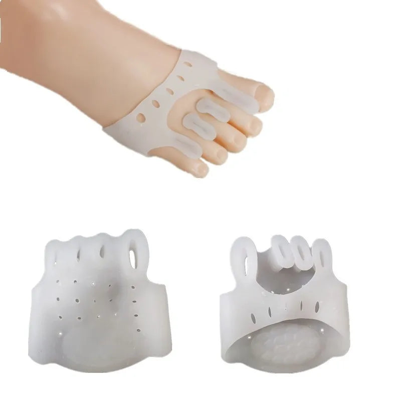 Five-Hole Toe Separator Thick Breathable Forefoot Foot Pad Arch Support Cushion Insert Accessory for Daily Shoe Use