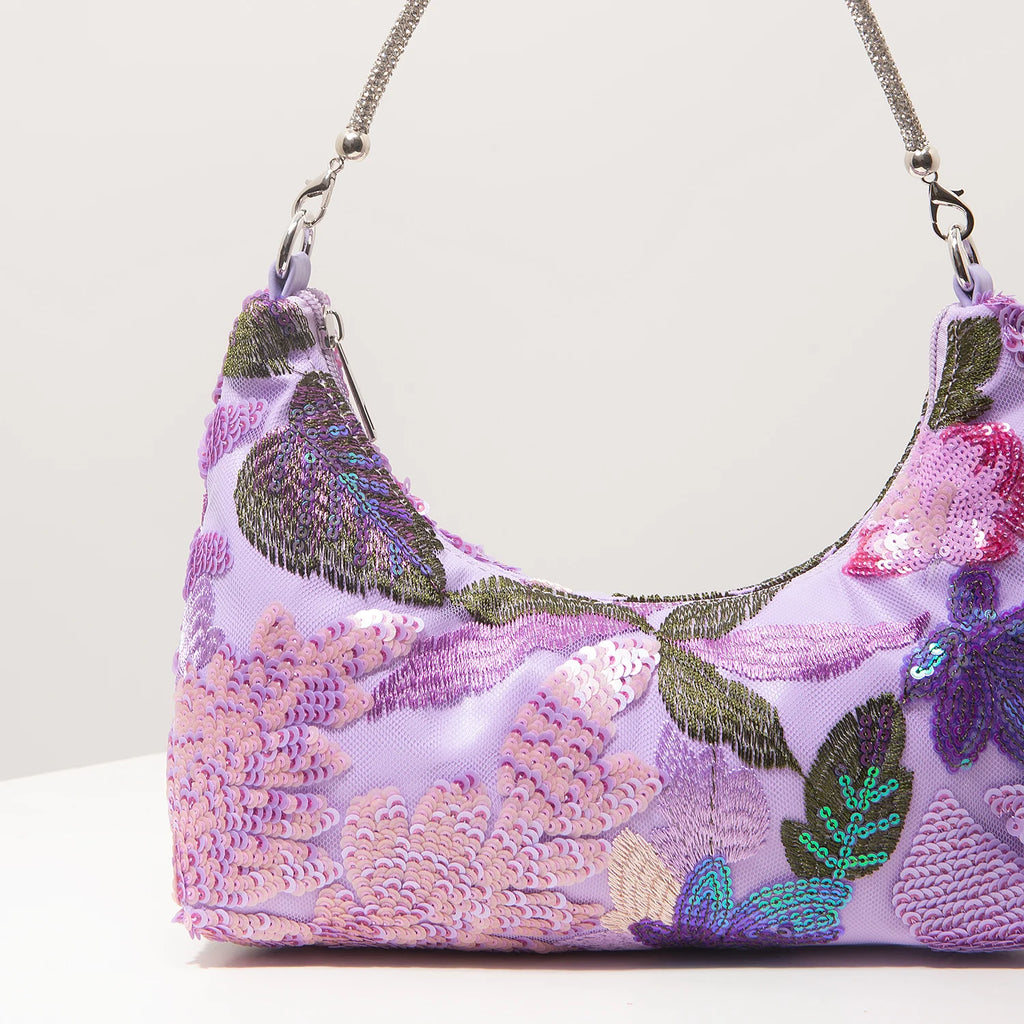 Shoulder Bag,Floral Pop,Sequin Bag,Embroidery,Gala Night,Party Outfits,Prom Bag,Wedding Items,Elegante,Valentine,Random Pattern