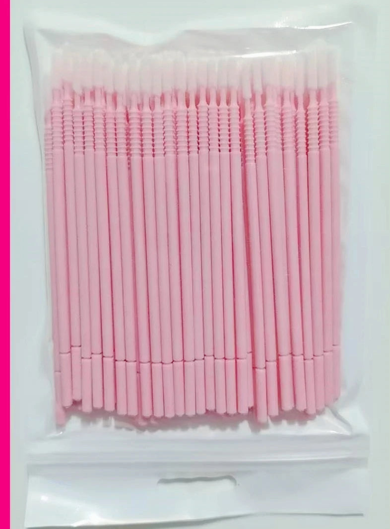 Wholesale 100pcs Long Head Bendable Micro Brushes Lash Extensions Eyelash Glue Cleaning Brush for Eyelashes