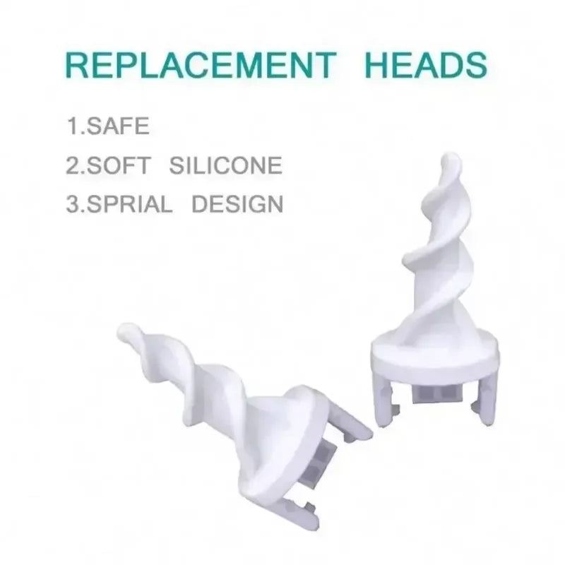 Portable Spiral Ear Wax Remover Tool Ear Cleaner with Soft Silicone 16 Replacement Tips Simply To Grab Extract Earwax