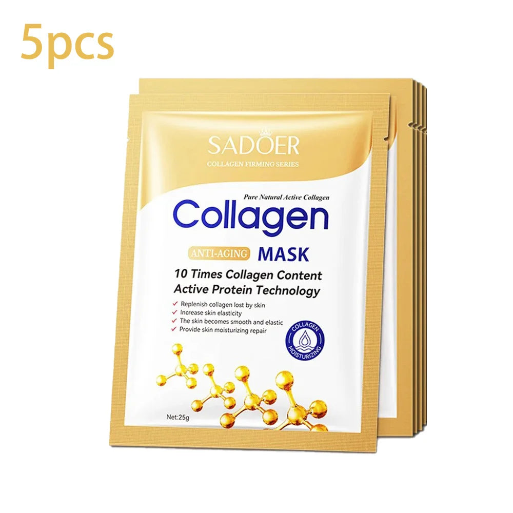 SADOER Collagen Face Sheet Mask Firming Moisturizing Repair Brightening Skincare