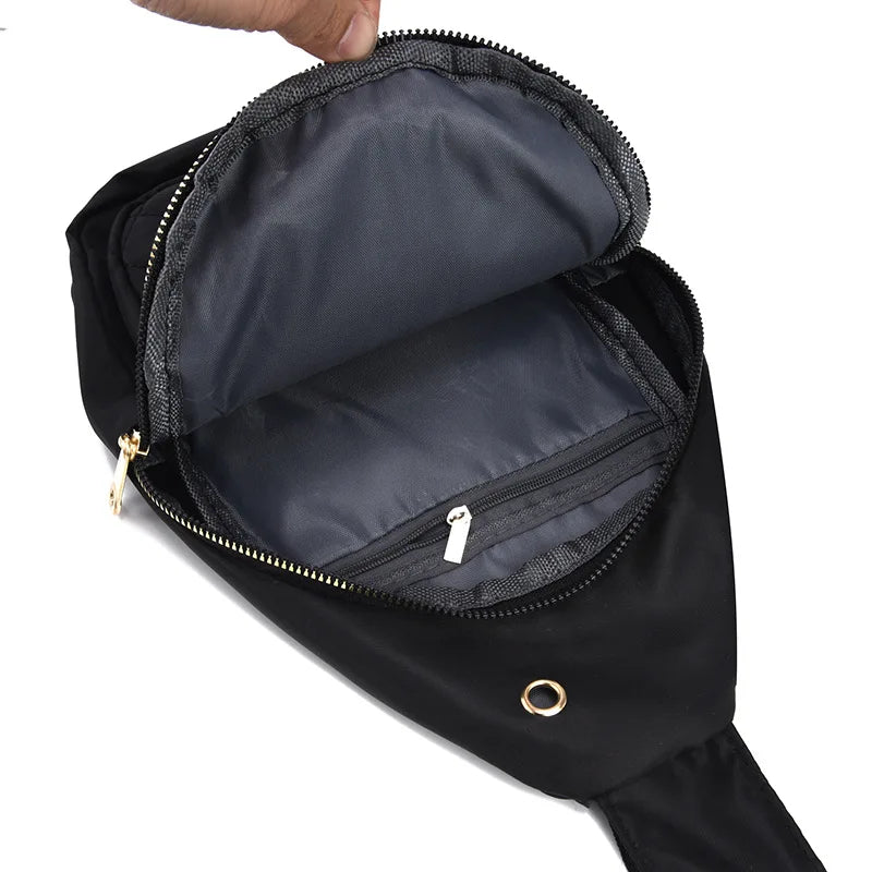 Homefish Embroidered Composite Fabric Chest Bag For Women Casual Lightweight Leisure Shoulder Backpack Daily Shopping Travel