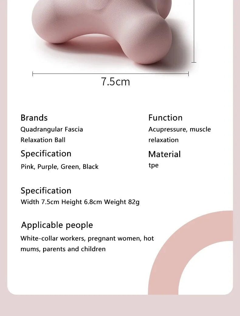 4 Corner Fascia Massage Ball Muscle Relief Tool For Neck Shoulder Back Waist Foot Yoga Fitness Relaxation Meridian Fitness Ball