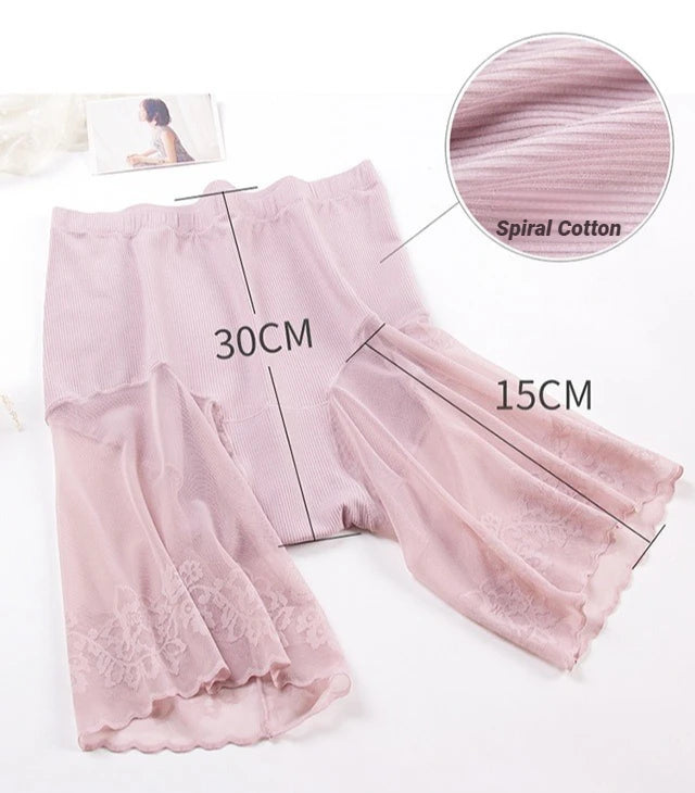 Plus Size Safety Short Pants Summer Women Seamless Underskirt Shorts Anti Rub Thigh Boyshorts Sexy Lace Boxers Pregnant High